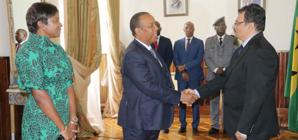 Ambassador meeting the new Prime Minister of Sao Tome Mr. Patrice Trovoada 